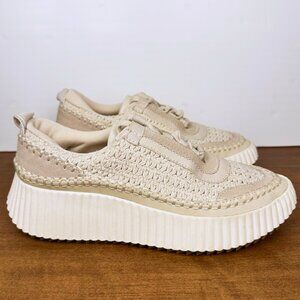 NEW Dolce Vita Dolen Knit Sneakers Beige Cream White Platform Ecru 8